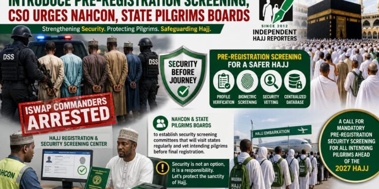 Arrest of ISWAP commanders: CSO urges NAHCON, state pilgrims boards to introduce pre-Hajj registration screening